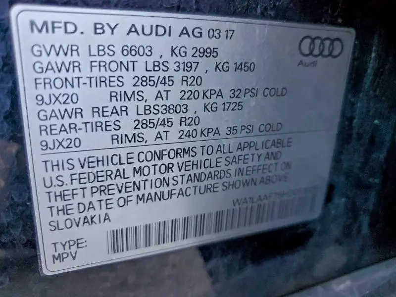2017 AUDI Q7 PREMIUM PLUS  