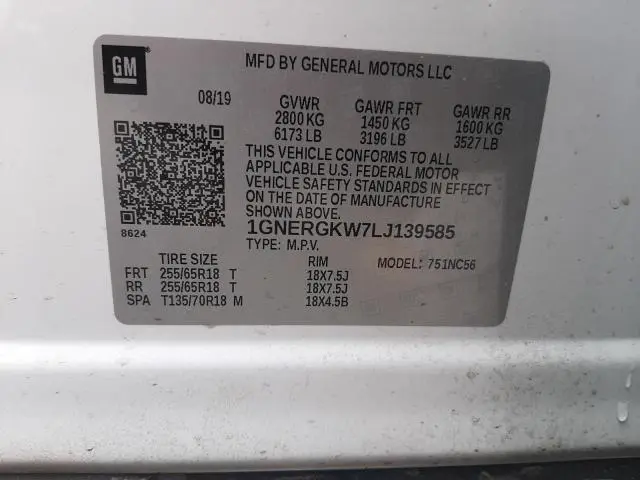 2020 CHEVROLET TRAVERSE LT  