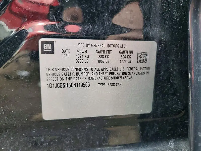 2012 CHEVROLET SONIC LT  