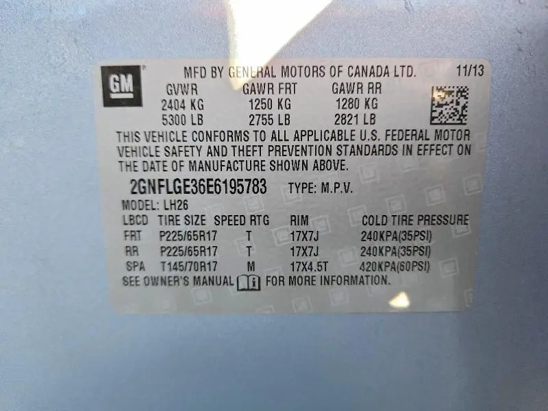2014 CHEVROLET EQUINOX LT  