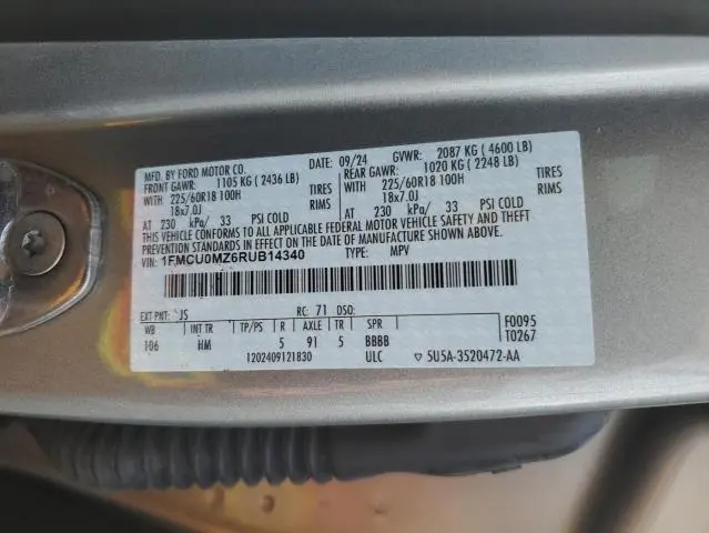 2024 FORD ESCAPE ST LINE  