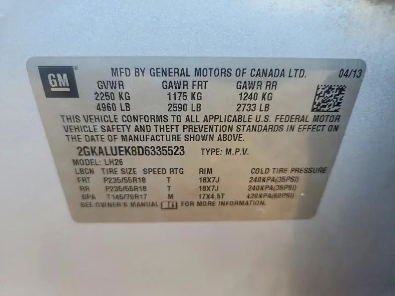 2013 GMC TERRAIN SLT  