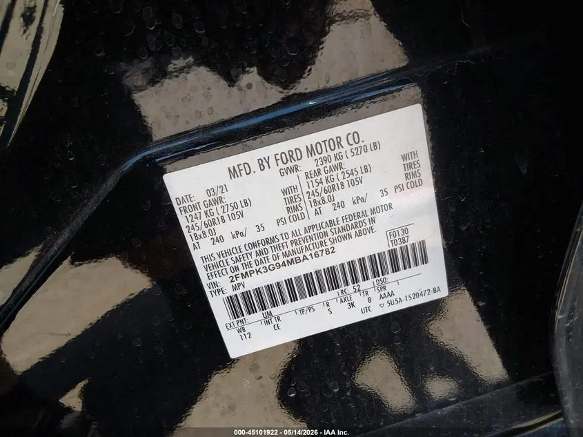 2021 FORD EDGE SE