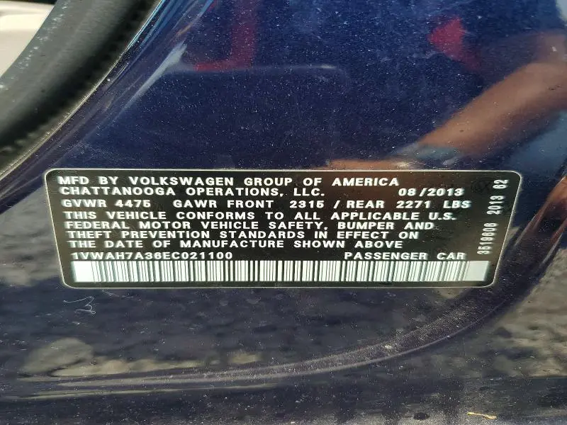 2014 VOLKSWAGEN PASSAT S  