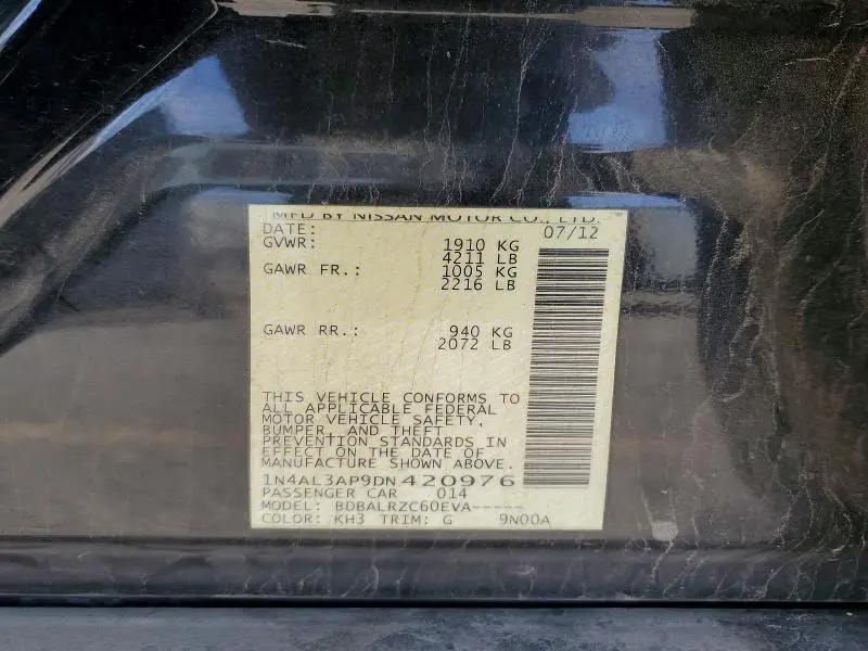 2013 NISSAN ALTIMA 2.5  