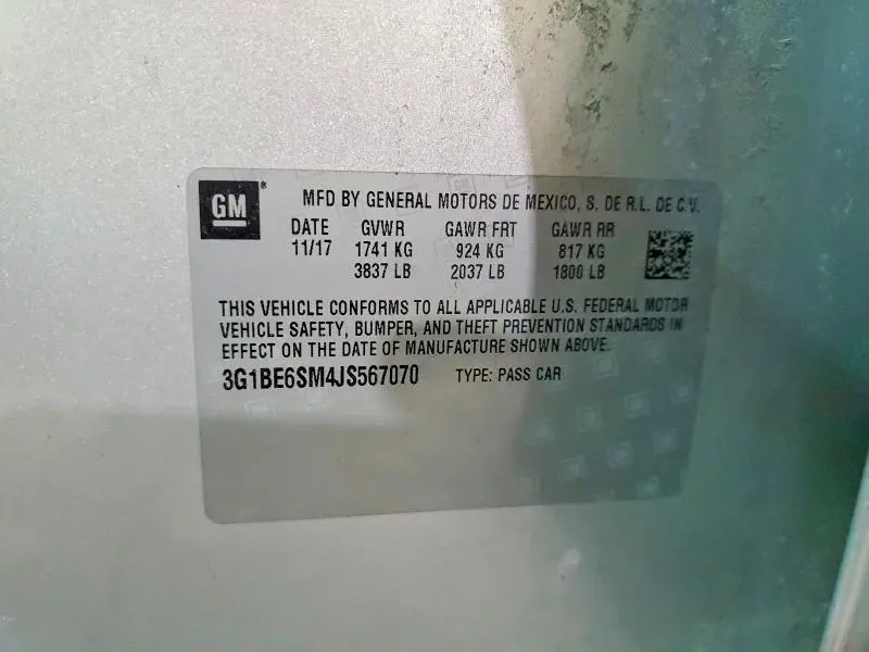 2018 CHEVROLET CRUZE LT  