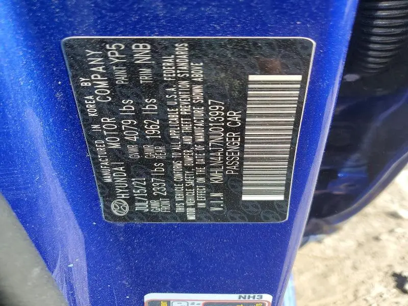 2022 HYUNDAI ELANTRA LIMITED  