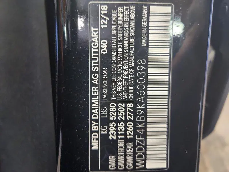 2019 MERCEDES-BENZ E 300 4MATIC  