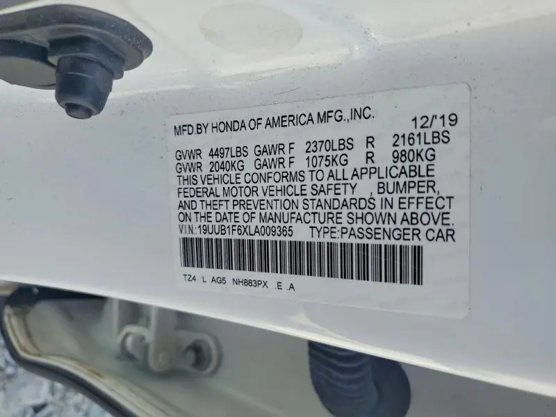 2020 ACURA TLX TECHNOLOGY  