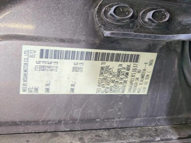 2012 NISSAN MAXIMA 3.5 S  