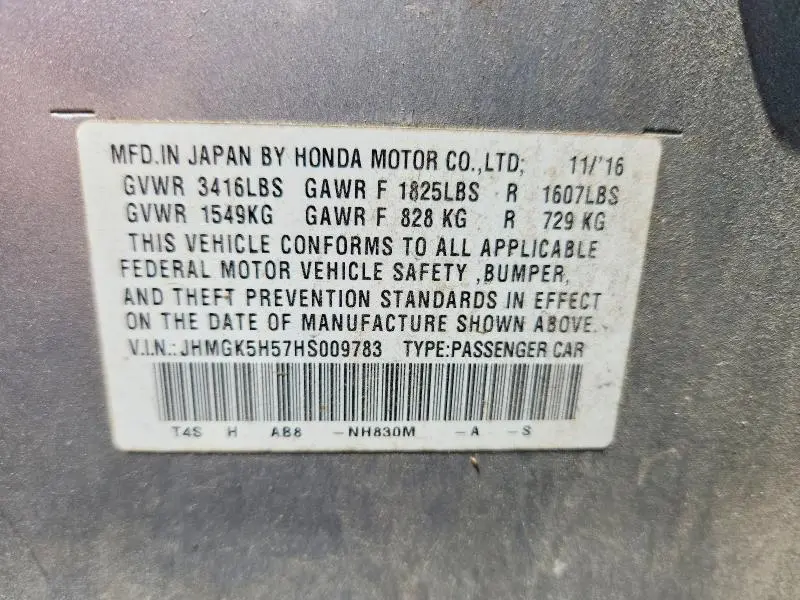 2017 HONDA FIT LX  