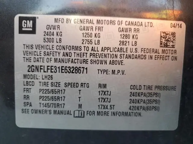 2014 CHEVROLET EQUINOX LT  