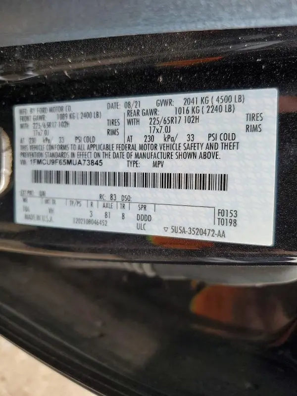 2021 FORD ESCAPE S AWD