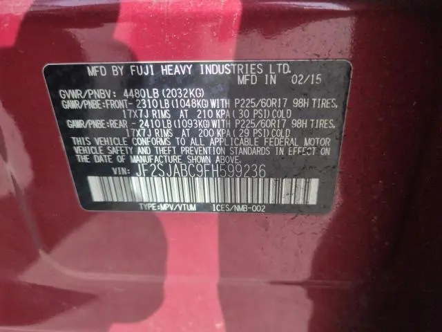 2015 SUBARU FORESTER 2.5I  