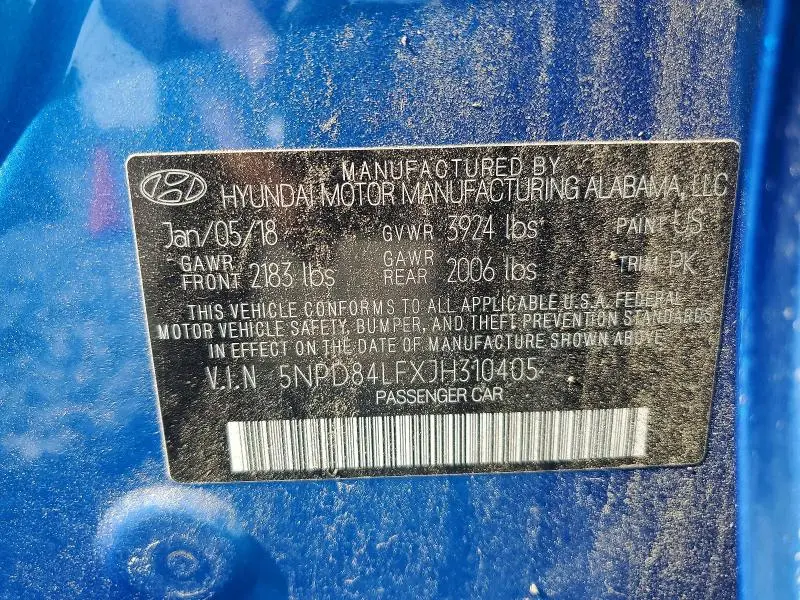 2018 HYUNDAI ELANTRA SEL  