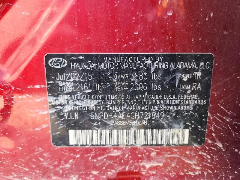 2016 HYUNDAI ELANTRA SE  