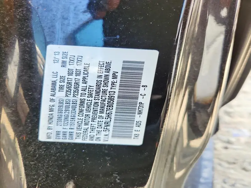 2014 HONDA ODYSSEY EXL  