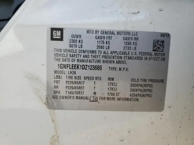 2013 CHEVROLET EQUINOX LT  