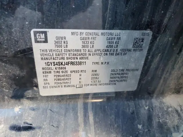 2015 CADILLAC ESCALADE ESV LUXURY  