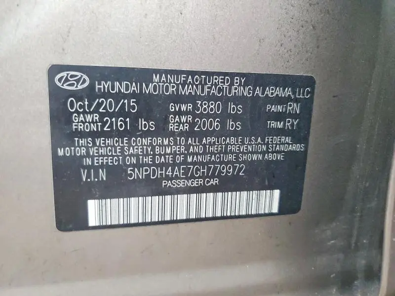 2016 HYUNDAI ELANTRA VALUE EDITION  