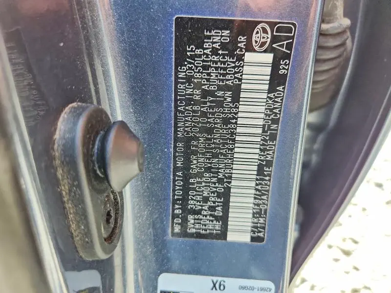 2015 TOYOTA COROLLA DELUXE SPORT  