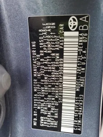 2019 TOYOTA COROLLA L  