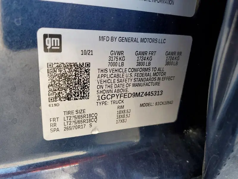 2021 CHEVROLET SILVERADO K1500 LT TRAIL BOSS  