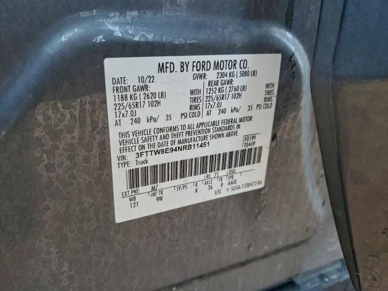 2022 FORD MAVERICK XL  