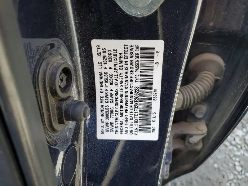 2019 HONDA CIVIC EX  