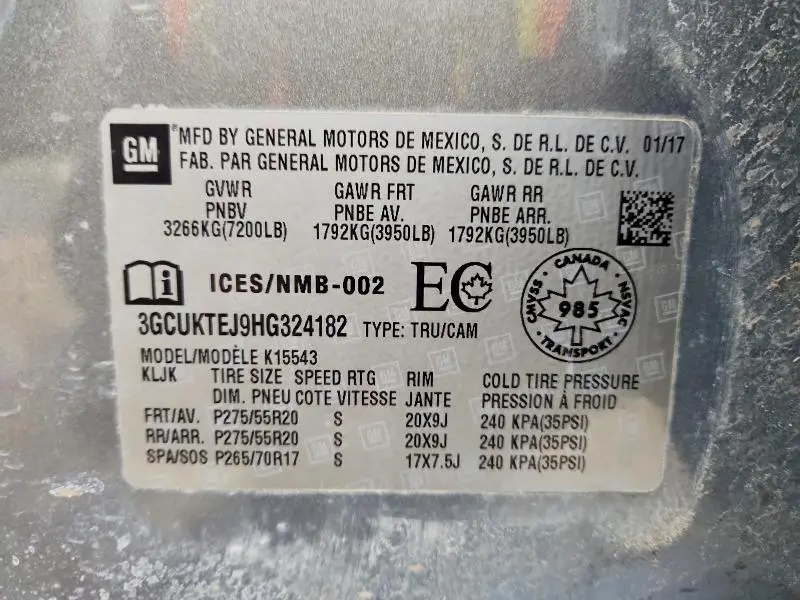 2017 CHEVROLET SILVERADO K1500 HIGH COUNTRY  