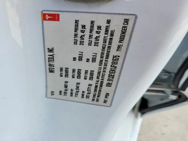 2018 TESLA MODEL 3   