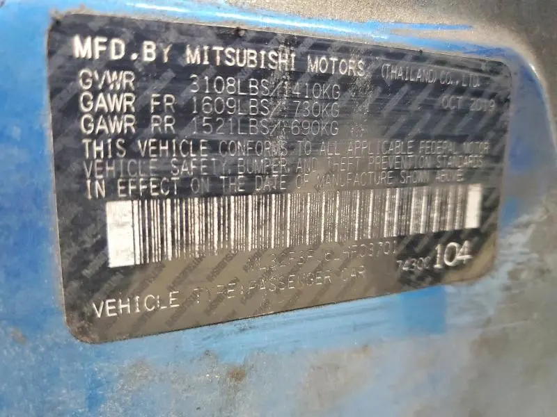 2020 MITSUBISHI MIRAGE G4 ES  