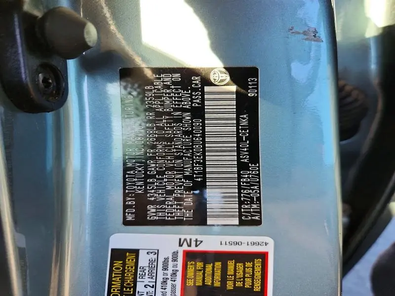 2011 TOYOTA CAMRY BASE  