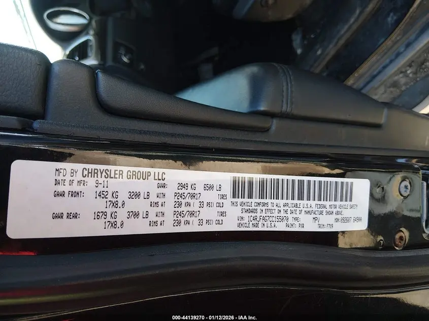 2012 JEEP GRAND CHEROKEE LAREDO