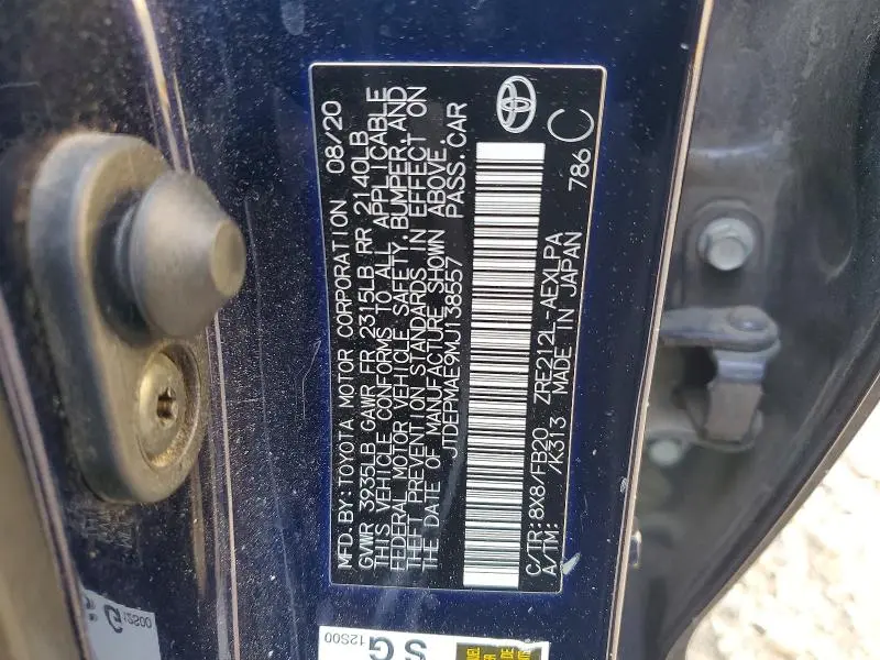 2021 TOYOTA COROLLA LE  