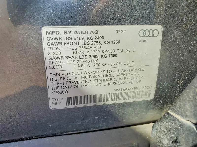 2022 AUDI Q5 PREMIUM PLUS 45  