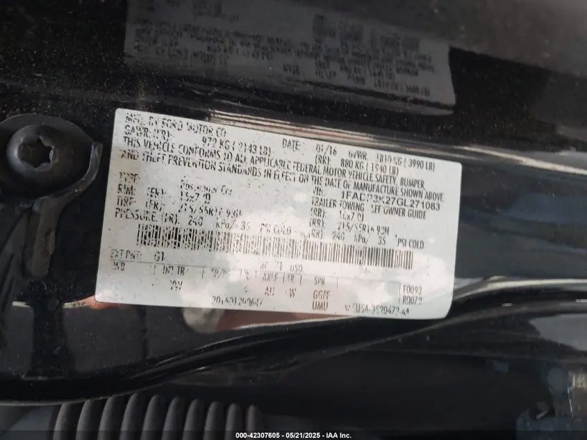 2016 FORD FOCUS SE