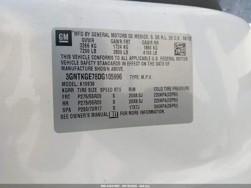 2013 CHEVROLET AVALANCHE LTZ