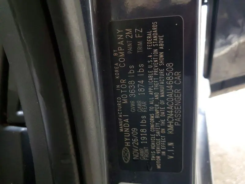 2010 HYUNDAI ACCENT GLS  
