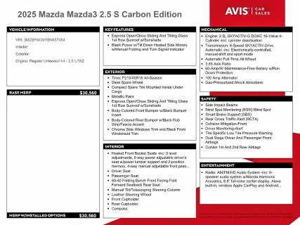 2025 MAZDA 3 PREFERRED  