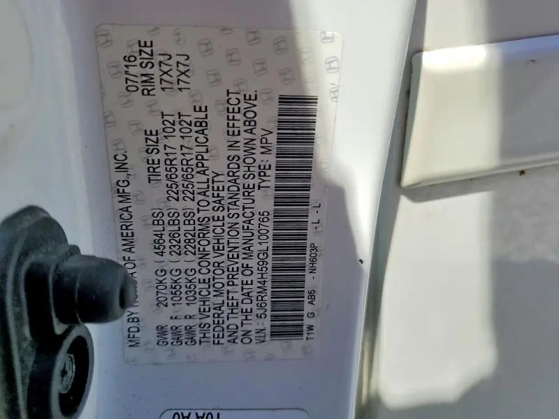 2016 HONDA CR-V EX  