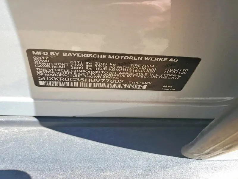 2017 BMW X5 XDRIVE35I  