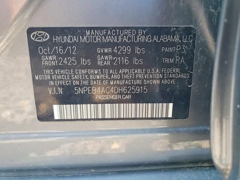 2013 HYUNDAI SONATA GLS  