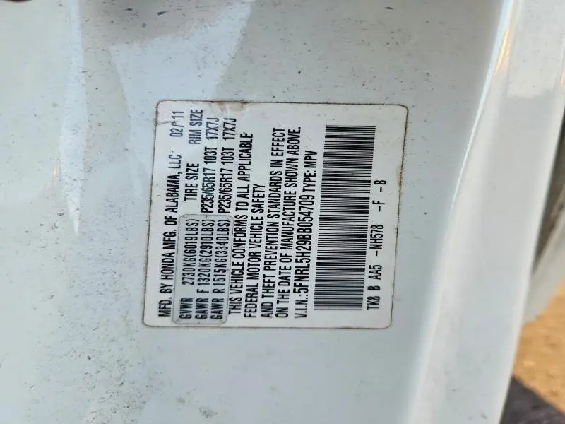 2011 HONDA ODYSSEY LX  