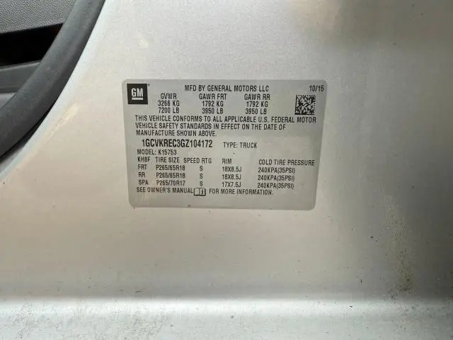 2016 CHEVROLET SILVERADO K1500 LT  