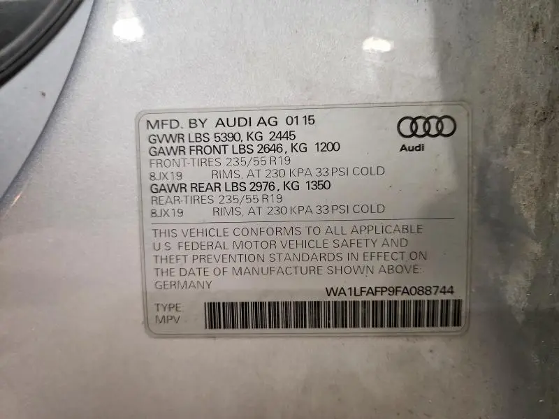 2015 AUDI Q5 PREMIUM PLUS  