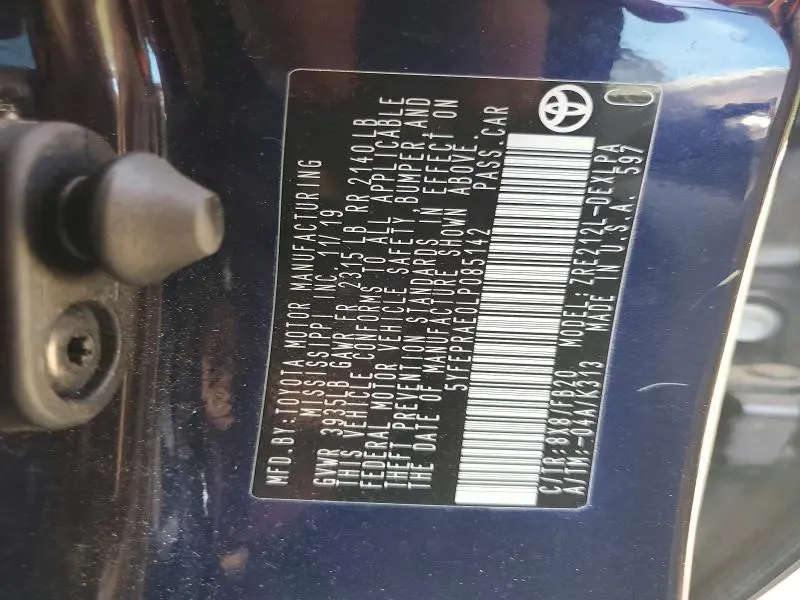 2020 TOYOTA COROLLA LE  