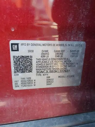 2019 CHEVROLET TRAX 1LT