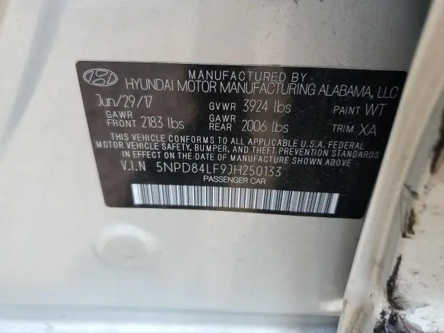 2018 HYUNDAI ELANTRA SEL  