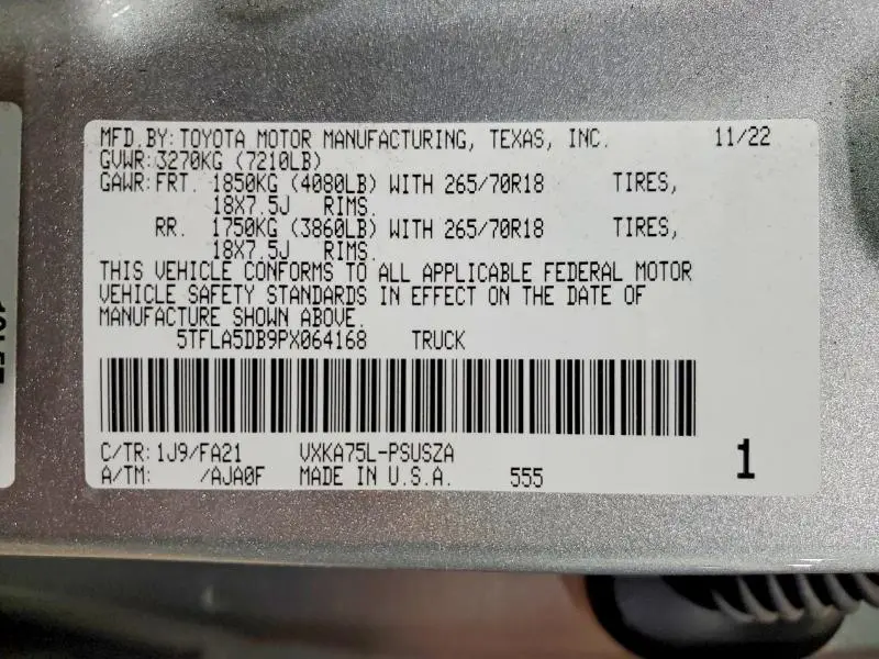 2023 TOYOTA TUNDRA CREWMAX SR  